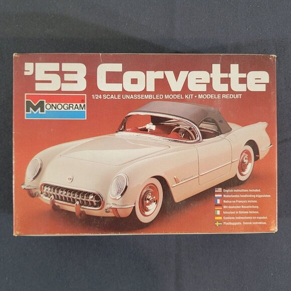 MONOGRAM ‘53 Corvette 1/24 Scale Model New Open Box 2291 - Picture 1 of 8